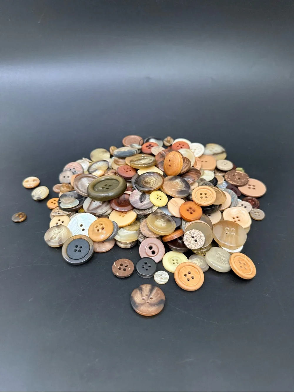 Vintage Mixed Assortment of Sewing Buttons Neutral Brown Beige Earth-toned Shade